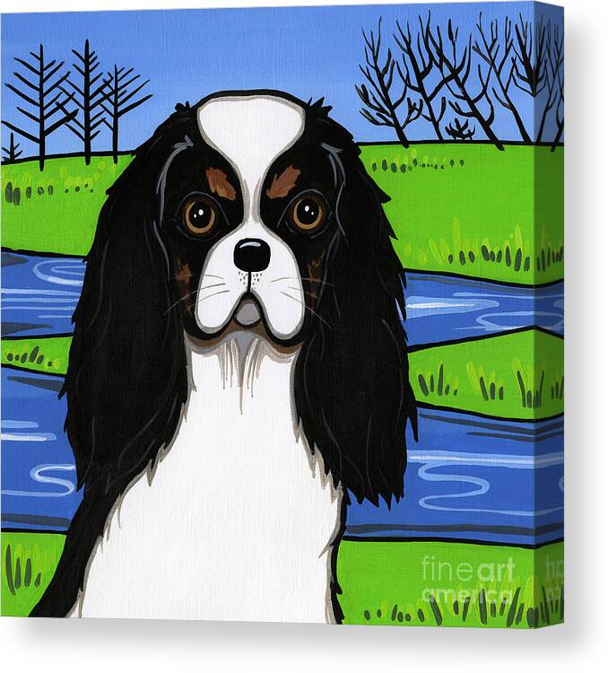 Cavs Canvas Print featuring the painting Cavalier King Charles Spaniel by Leanne Wilkes