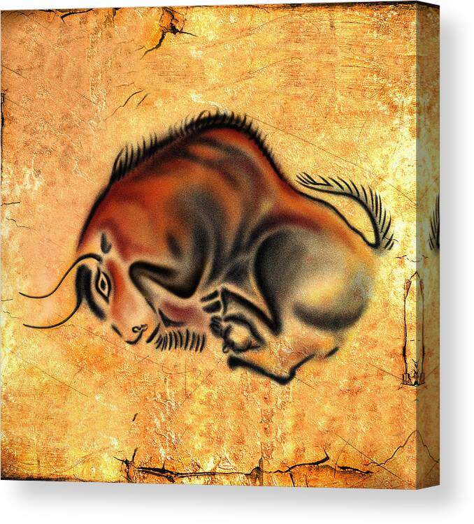 Cave Art Canvas Print featuring the photograph Cave Painting 6 by Andrew Fare
