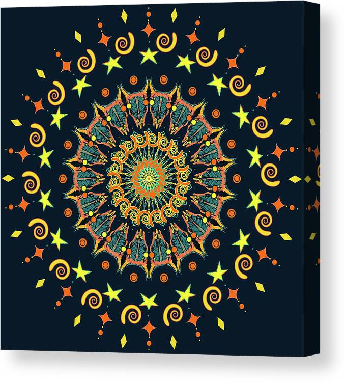 Abstract Canvas Print featuring the digital art Celestial Yayas by Ronda Broatch