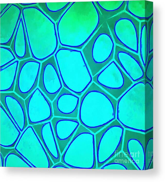 Square Canvas Print featuring the painting Cell Abstraction Abstract Painting by Edward Fielding
