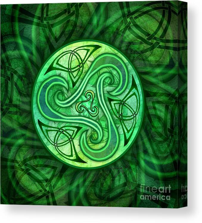 Artoffoxvox Canvas Print featuring the mixed media Celtic Triskele by Kristen Fox