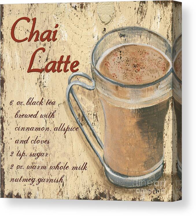 Coffee Canvas Print featuring the painting Chai Latte by Debbie DeWitt