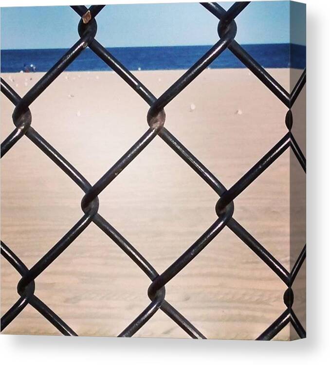 Fence Canvas Print featuring the photograph Chain Fence At The Beach by Colleen Kammerer