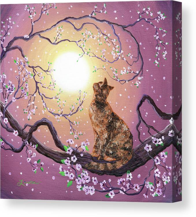 Zen Canvas Print featuring the painting Cherry Blossom Waltz by Laura Iverson
