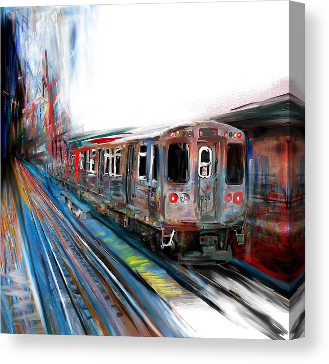 New York Skyline Canvas Print featuring the painting Chicago 211 1 by Mawra Tahreem