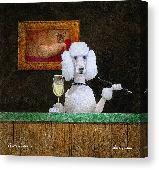 Will Bullas Canvas Print featuring the painting Chien Blanc... by Will Bullas