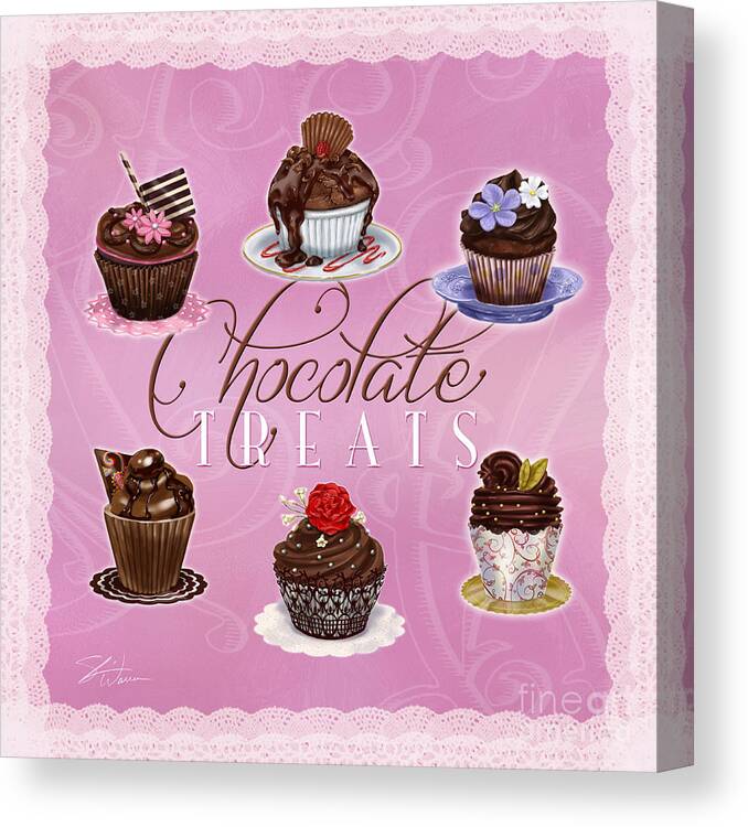 Chocolate Canvas Print featuring the painting Chocolate Treats by Shari Warren