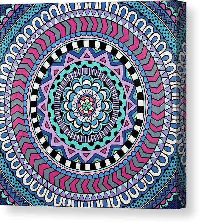 Mandala Canvas Print featuring the painting Purple Mandala by Beth Ann Scott
