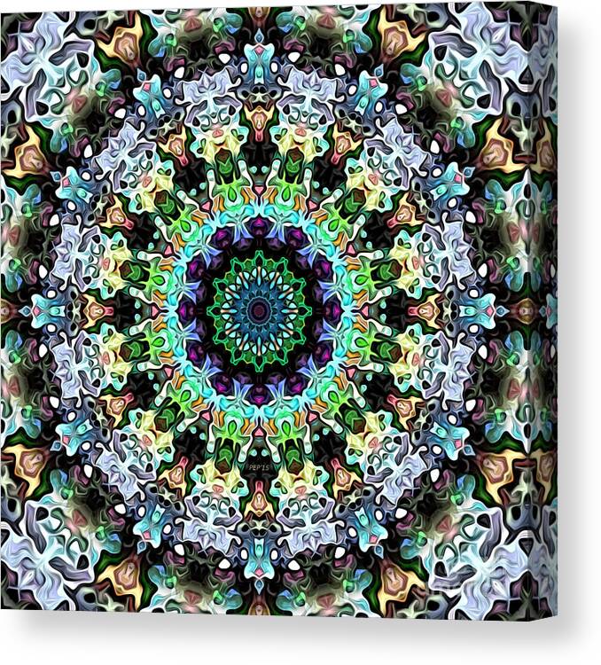 Mandala Canvas Print featuring the digital art Circle of Colorful Symmetry by Phil Perkins