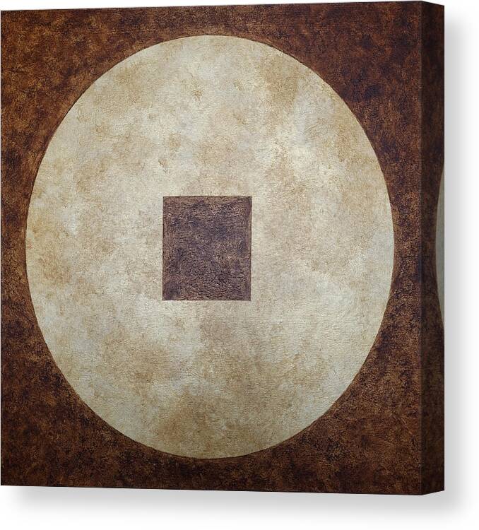 Neutral Canvas Print featuring the painting Circle Square by Julie Niemela