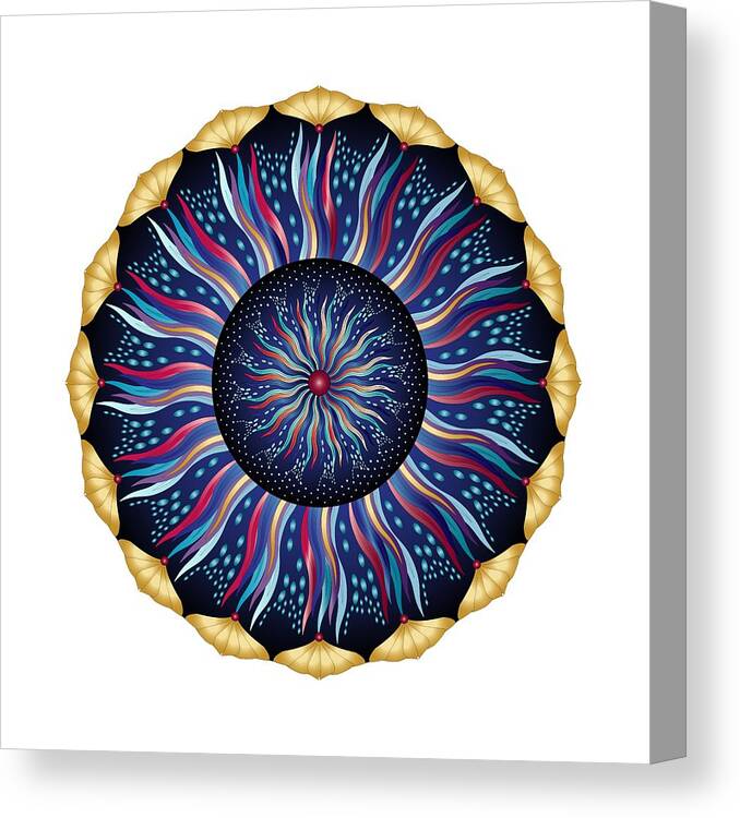 Mandala Canvas Print featuring the digital art Circularium No 2633 by Alan Bennington