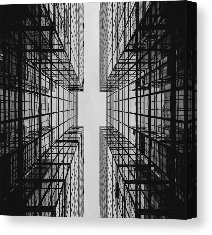 City Buildings Canvas Print featuring the photograph City Buildings by Marianna Mills