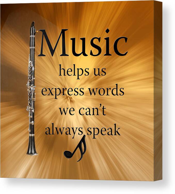 Clarinet Music Expresses Words Canvas Print featuring the photograph Clarinets Expresses Words by M K Miller