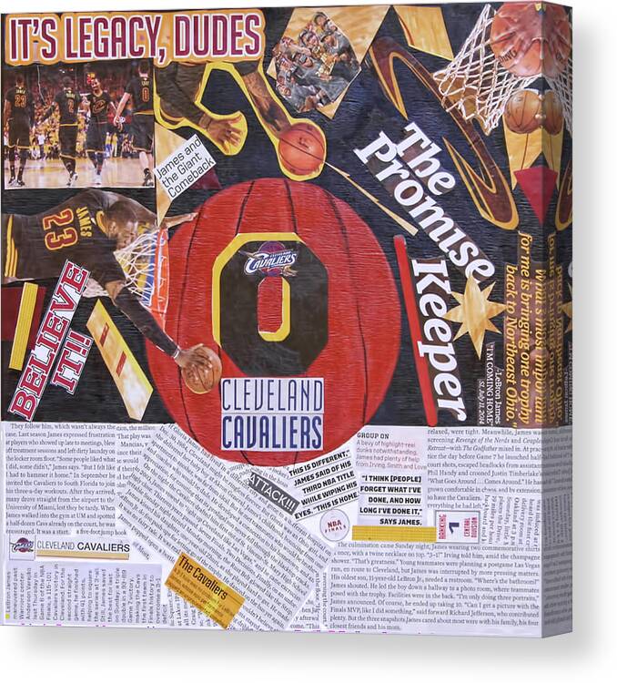 Cleveland Cavaliers Canvas Print featuring the painting Cleveland Cavaliers 2016 Champs by Colleen Taylor