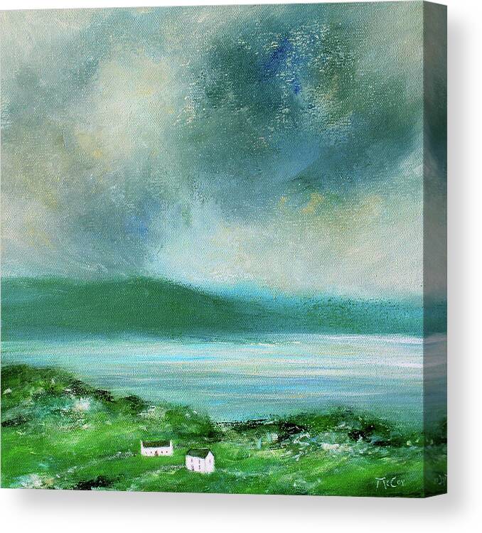 Donegal Canvas Print featuring the painting Clouds over Malin Head, Donegal by K McCoy