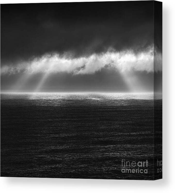 Water Canvas Print featuring the photograph Cloudy day at the sae by Gunnar Orn Arnason