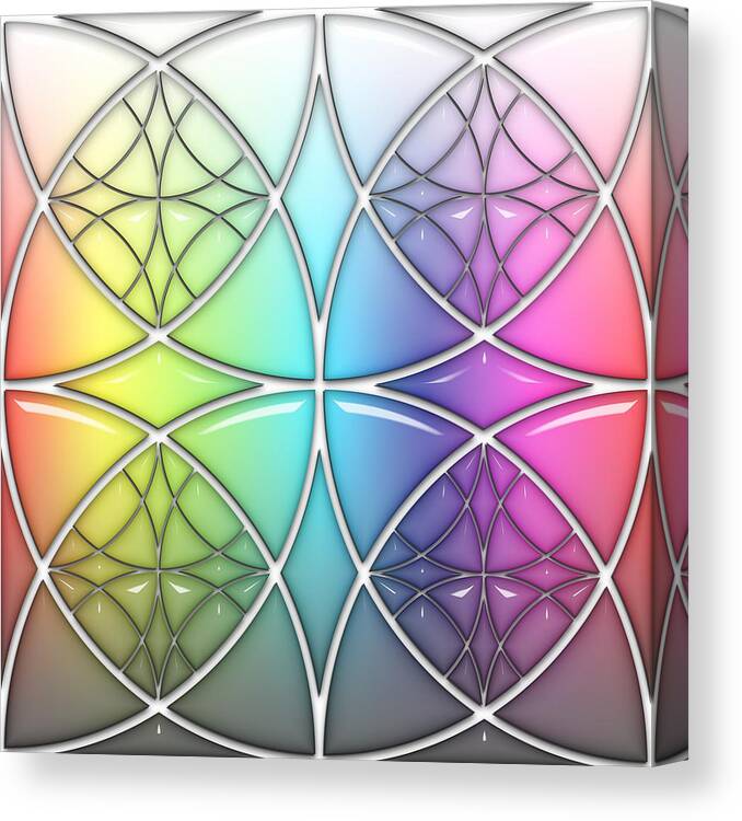 Clover Canvas Print featuring the digital art Clover Star Soft Rainbow Drop by DiDesigns Graphics