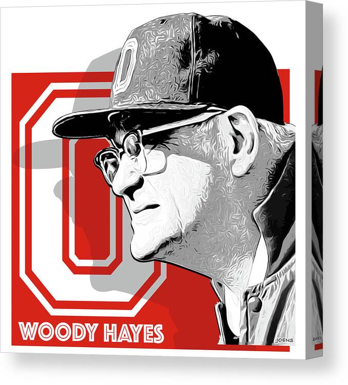Woody Hayes Canvas Print featuring the digital art Coach Woody Hayes by Greg Joens