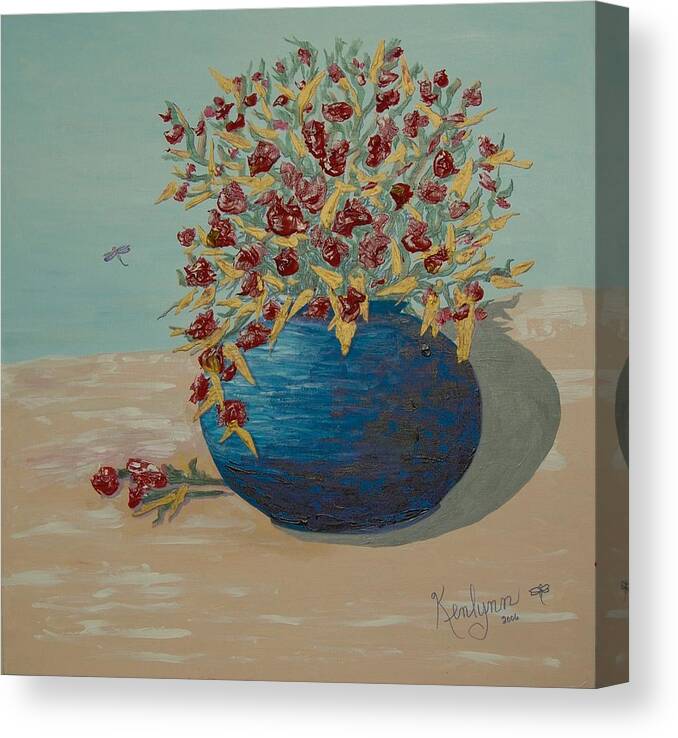 Big Canvas Print featuring the painting Cobalt Blue in the Desert by Kenlynn Schroeder