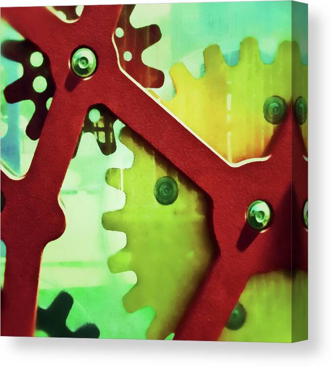 Cogs Canvas Print featuring the photograph Cogs Square Edition by Tony Grider