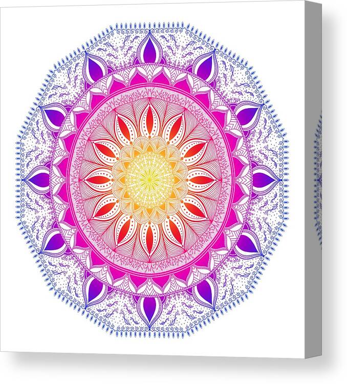 Mandalas Canvas Print featuring the digital art Color Life Circle Mandala - Zendala - Customize Your Background Color by SharaLee Art