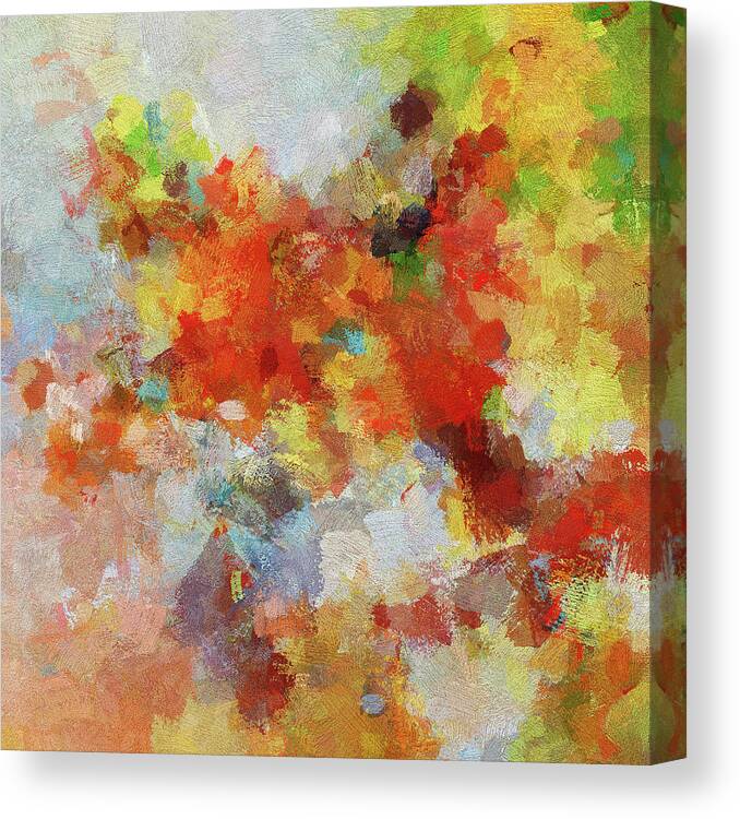 Abstract Canvas Print featuring the painting Colorful Abstract Landscape Painting by Inspirowl Design