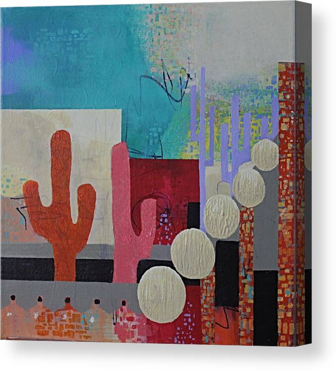 Abstract Canvas Print featuring the painting Colorful Desert by April Burton