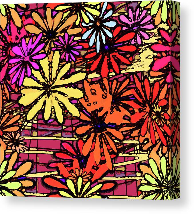 Floral Abstract Canvas Print featuring the digital art Colorful Expressions by Susan Lafleur