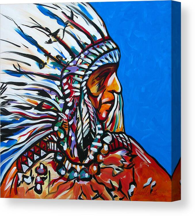 Feathers Canvas Print featuring the painting Colors of a Feather by Lance Headlee