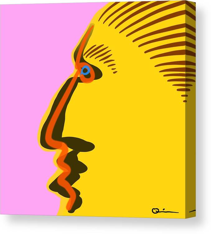 Face Canvas Print featuring the digital art Combed 2 by Jeffrey Quiros