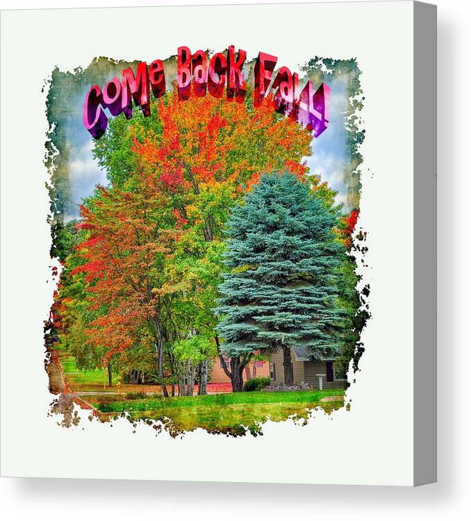 Community Canvas Print featuring the photograph Come Back Fall by John M Bailey