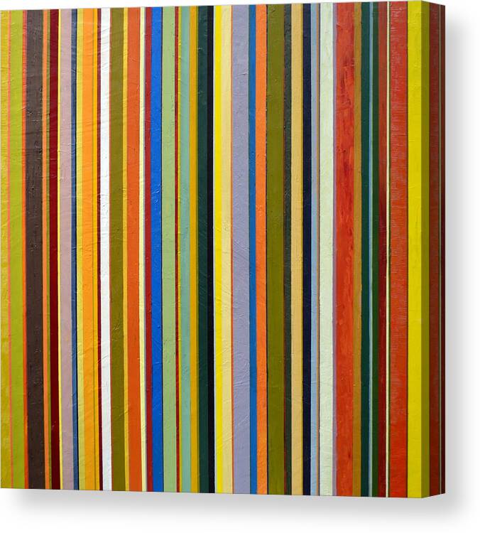 Textured Canvas Print featuring the painting Comfortable Stripes by Michelle Calkins