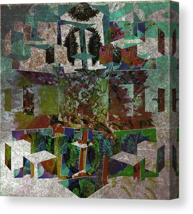 Digital Art. Abstract. Riot. Explosion Canvas Print featuring the digital art Comfy Grunge by Lawrence Allen