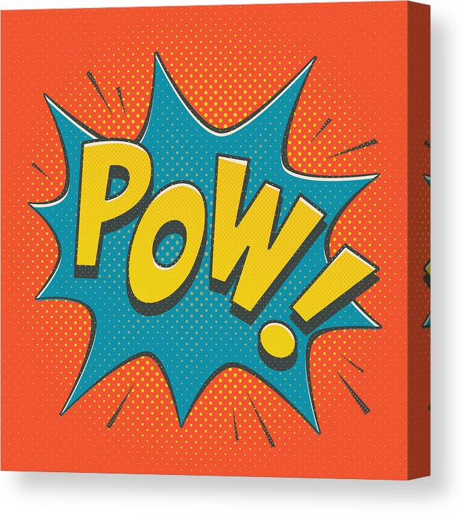 Comic Canvas Print featuring the digital art Comic Pow by Mitch Frey