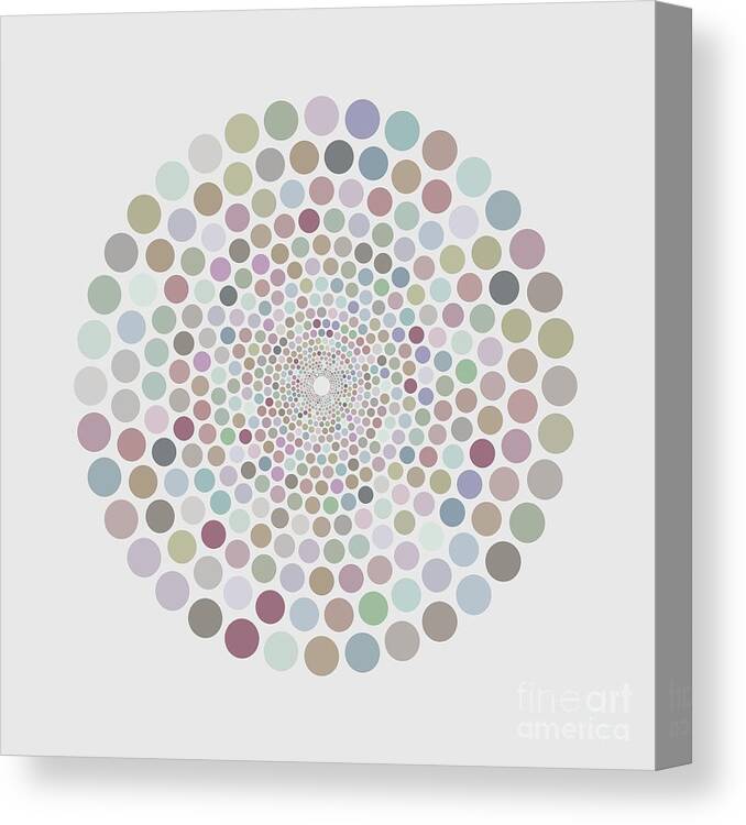 Abstract Canvas Print featuring the painting Vortex Circle - White by Hailey E Herrera