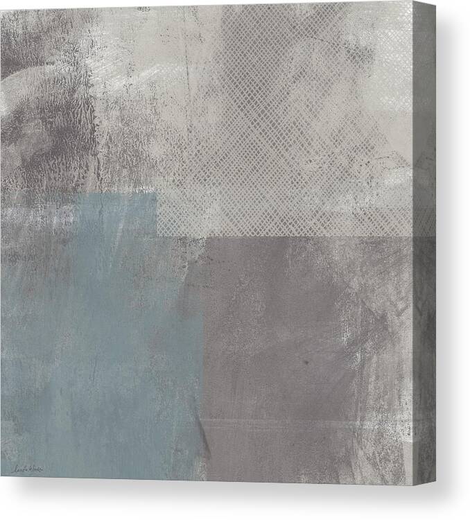 Concrete Canvas Print featuring the painting Concrete 3- Contemporary Abstract art by Linda Woods by Linda Woods
