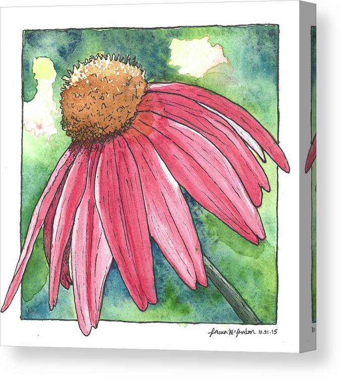 Flower Canvas Print featuring the painting Cone Flower by Laura McLendon