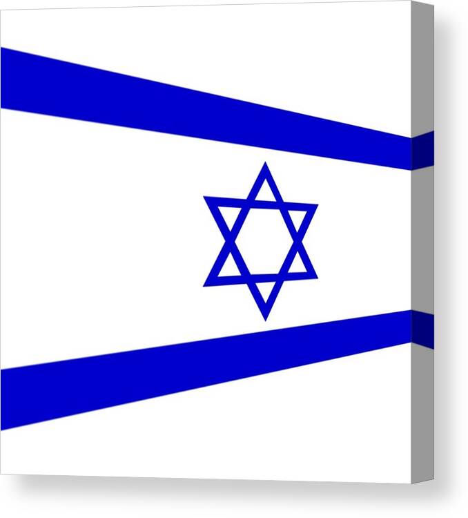 Israel Canvas Print featuring the photograph Contemporary Flag Of Israel by Florene Welebny