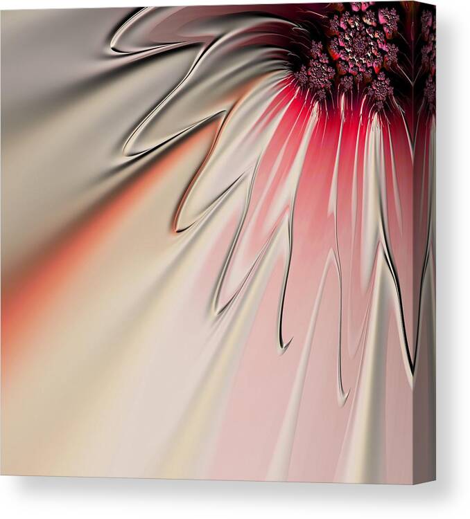 Fractal Art Canvas Print featuring the digital art Contemporary Flower by Bonnie Bruno