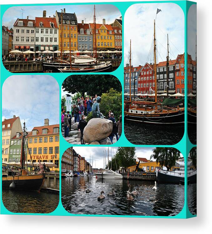 Scandinavia Canvas Print featuring the photograph Copenhagen - Nyhavn by Jacqueline M Lewis