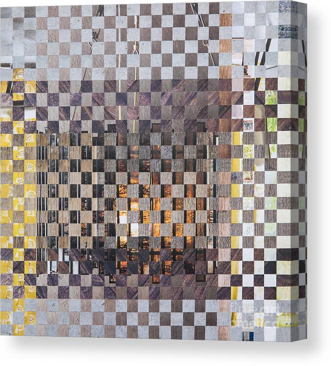 Paper Weaving Canvas Print featuring the mixed media Copper Glow by Jan Bickerton