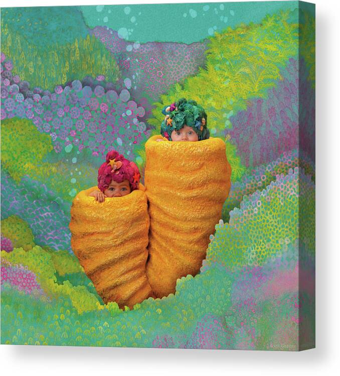 Under The Sea Canvas Print featuring the photograph Coral Babies by Anne Geddes