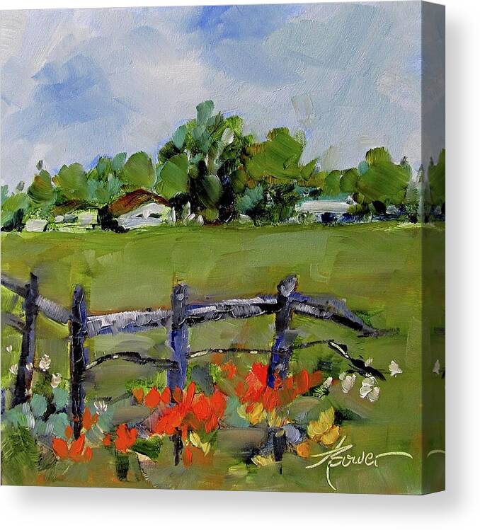 Texas Canvas Print featuring the painting Corner Lot, Texas Style by Adele Bower