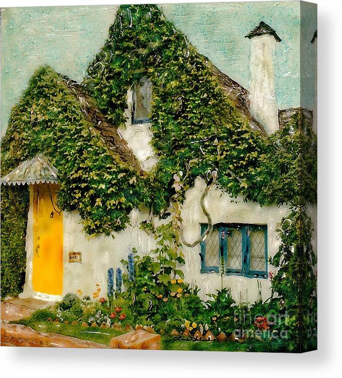 House Canvas Print featuring the photograph Cottage By The Sea by Linda Scharck