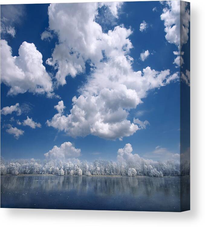 Clouds Canvas Print featuring the photograph Cotton Sky by Philippe Sainte-Laudy