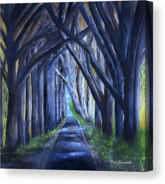 Lane Canvas Print featuring the painting Country Lane by Dick Bourgault