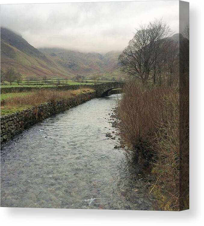 Scenery Canvas Print featuring the photograph #countryside #winter #river by Helen Sankey