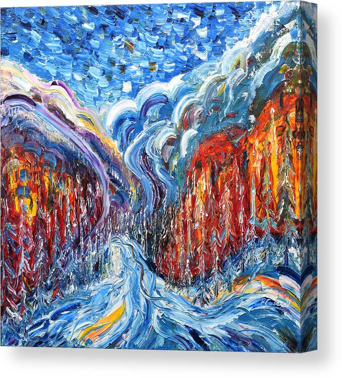 Courmayeur Canvas Print featuring the painting Courmayeur And Mt Blanc by Pete Caswell