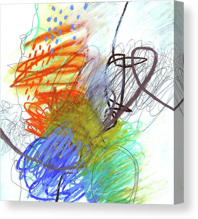  Jane Davies Canvas Print featuring the painting Crayon Scribble #4 by Jane Davies