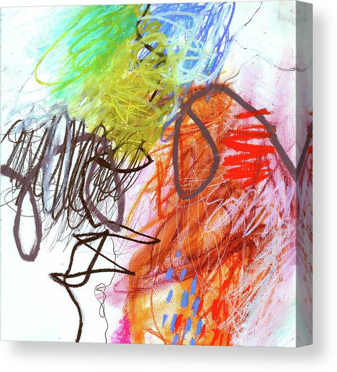  Jane Davies Canvas Print featuring the painting Crayon Scribble#2 by Jane Davies